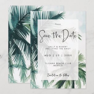De Remerciements palmiers tropicaux sauvez la carte datant