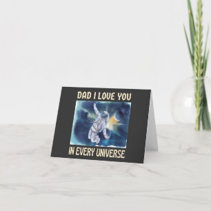 De Remerciements Papa, je t'aime dans chaque univers carte Fête des