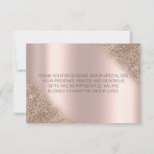 De Remerciements Parties scintillant or rose Ombre Boho Flowe Carte (Dos)