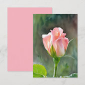 De Remerciements Peachy Rose Rose Boud Art Carte à note plat (Devant / Derrière)