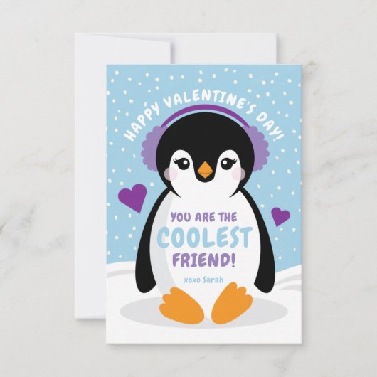 De Remerciements Penguin Classroom Carte Saint-Valentin pour enfant (Devant)