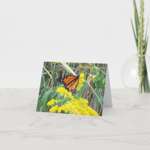 De Remerciements Penser à votre carte - fleurs avec papillon
