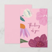 De Remerciements Penser à vous Carte Plat (Devant / Derrière)