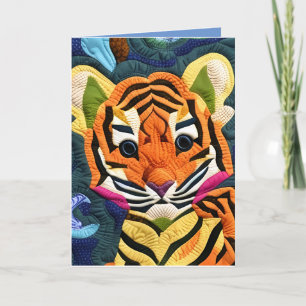 De Remerciements Petit Tiger Cub Quilet Comme Design Carte d'Annive