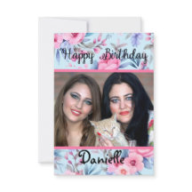 photo florale Carte d'anniversaire heureuse pour e