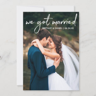 De Remerciements Photo manuscrite Script Nous Avons Une Carte Marié