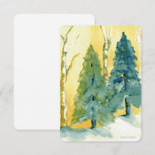 De Remerciements Pins d'aquarelle avec carte Sunset (Devant / Derrière)