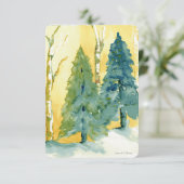 De Remerciements Pins d'aquarelle avec carte Sunset (Debout devant)