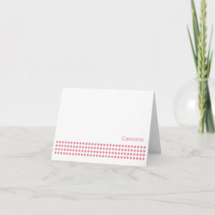 De Remerciements Pointe Polka Bouton vierge Note rose carte