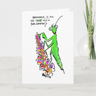De Remerciements prière carte éco-jardin mantis