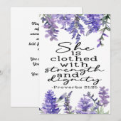 De Remerciements Proverbes 31:25 Carte d'encouragement (Devant / Derrière)