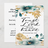 De Remerciements Proverbes 3:5 Carte d'encouragement (Devant / Derrière)