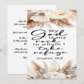 De Remerciements Psaume 18:2 Carte d'encouragement (Devant / Derrière)