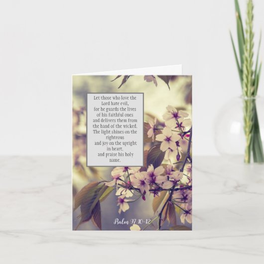 De Remerciements Psaume 97:10-12, carte pliée chrétienne (Devant)