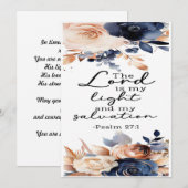 De Remerciements Psaumes 27:1 Carte d'encouragement (Devant / Derrière)