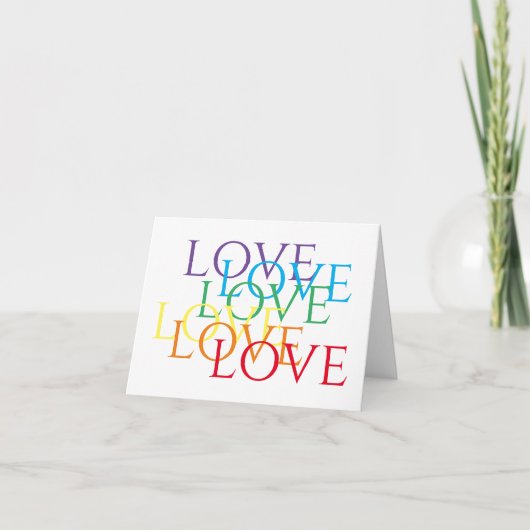 De Remerciements RAINBOW LOVE Blank Carte pour notes (Devant)