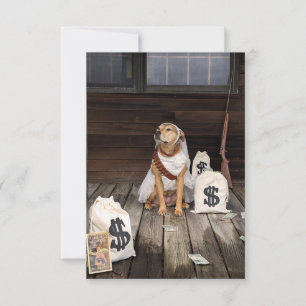 De Remerciements Robber Bride Chien costume livre drôle carte pour