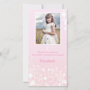 De Remerciements Rose, Fleurs blanches, Carte photo religieux