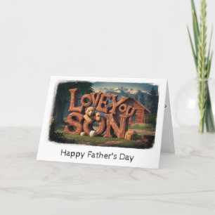 De Remerciements *~* Rustic AP86 Photo Fils 3D - Carte Fête des pèr