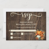 De Remerciements Rustic Automne Citrouille Mariage Carte RSVP (Devant)