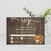 De Remerciements Rustic Automne Citrouille Mariage Carte RSVP (Debout devant)