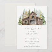 De Remerciements Rustic Pine Forest Barnyard Enregistrer La Carte D (Devant / Derrière)