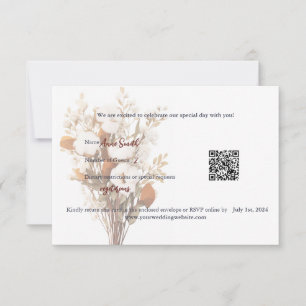 De Remerciements Rustique Boho Mariage mariage carte RSVP