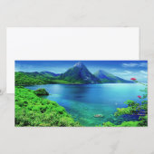 De Remerciements Sainte-Lucie La carte des Pitons (Devant / Derrière)