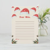 De Remerciements Santa Hat Noël heure Capsule Note Message Carte (Debout devant)