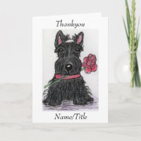 Scottie Dog Thankyou carte ami chien assis etc
