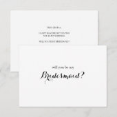 De Remerciements Script Minimal Serez-Vous Ma Carte D'Épouse (Devant / Derrière)