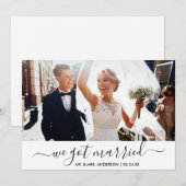 De Remerciements Script tendance Nous avons marié carte Mariage pho (Devant / Derrière)