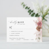 De Remerciements script tendance pampas dusty rose mariage carte RS (Debout devant)