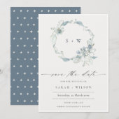 De Remerciements Serrure Flore Bleue Douce Sauvez La Carte Date (Devant / Derrière)