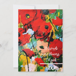 De Remerciements Si les amis étaient des fleurs... carte rouge coqu