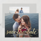 De Remerciements Simplement Romantique Enregistrer La Carte Date (Devant / Derrière)