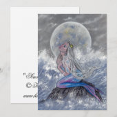 De Remerciements Sirena mermaid moon carte pour notes (Devant / Derrière)