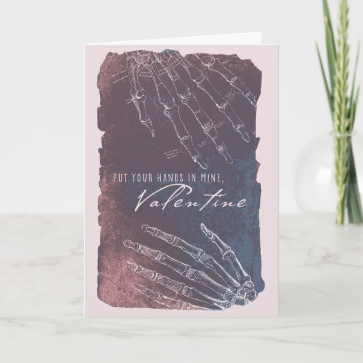 De Remerciements Skeletal Mains Anatomique Carte Saint Valentin (Devant)
