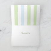 De Remerciements Transplant Anniversaire Or & Green Carte pliée (Intérieur)