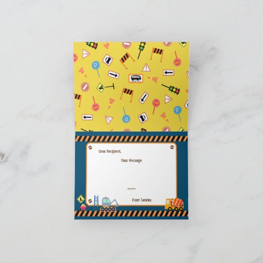 De Remerciements Transport Blue. Carte d'anniversaire (Intérieur)