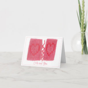 De Remerciements TWO HEARTS KNIT Carte non écrite + Texte
