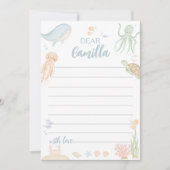 De Remerciements Une Carte Message Capsule Temps Mer Sous Mer (Devant)