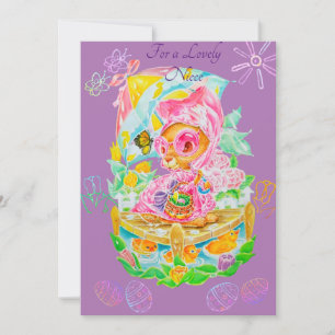 De Remerciements Une Nièce Personnalisée Carte Pâques.