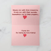 De Remerciements Une vraie carte d'ami (Intérieur)