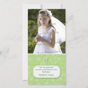 De Remerciements Vert Floral Carte photo religieux
