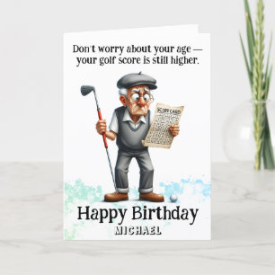De Remerciements *~* Vieux âge Homme AP94 Golf Carte d'anniversaire