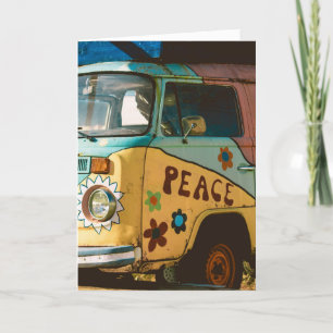 DE REMERCIEMENTS VINTAGE HIPPIE VAN HELLO GREETING CARTE