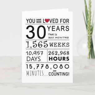 De Remerciements Vous Avez Été Aimé 30e Carte Anniversaire