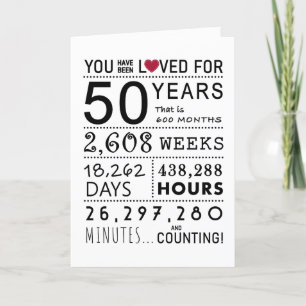 De Remerciements Vous Avez Été Aimé 50e Carte Anniversaire