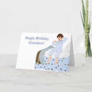 DE REMERCIEMENTS YAWNING GRANDSON CARTE D'ANNIVERSAIRE